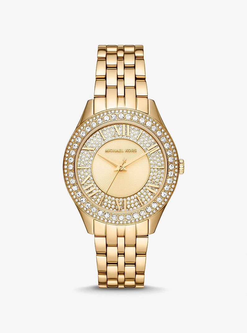 Orologio Harlowe in tonalit&agrave; oro con pav&eacute; in ORO | Michael Kors