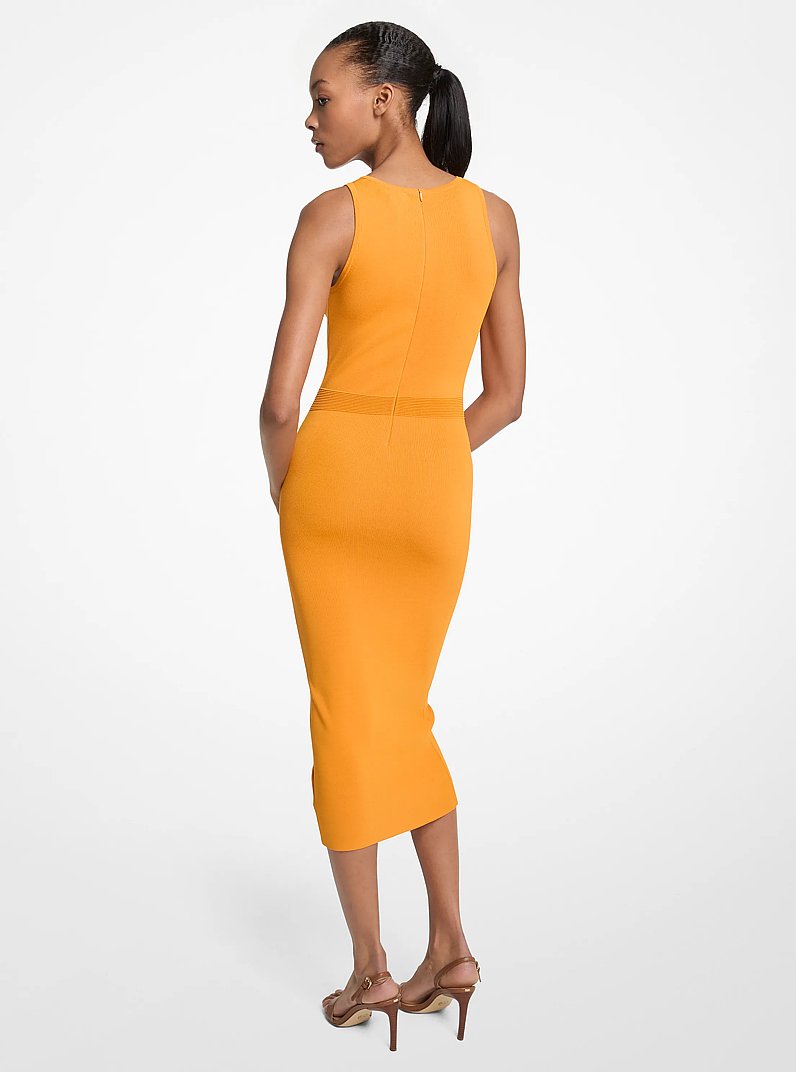 Robe camisole mi-longue en m&eacute;lange de viscose extensible in ORANGE POP | Michael Kors