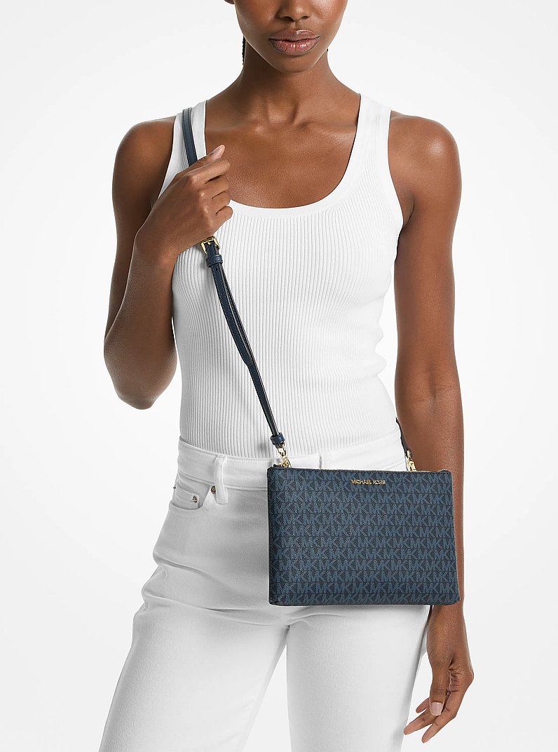 Charlotte Large Saffiano Leather 3-in-1 Tote Bag in BLEU MARINE | Michael Kors