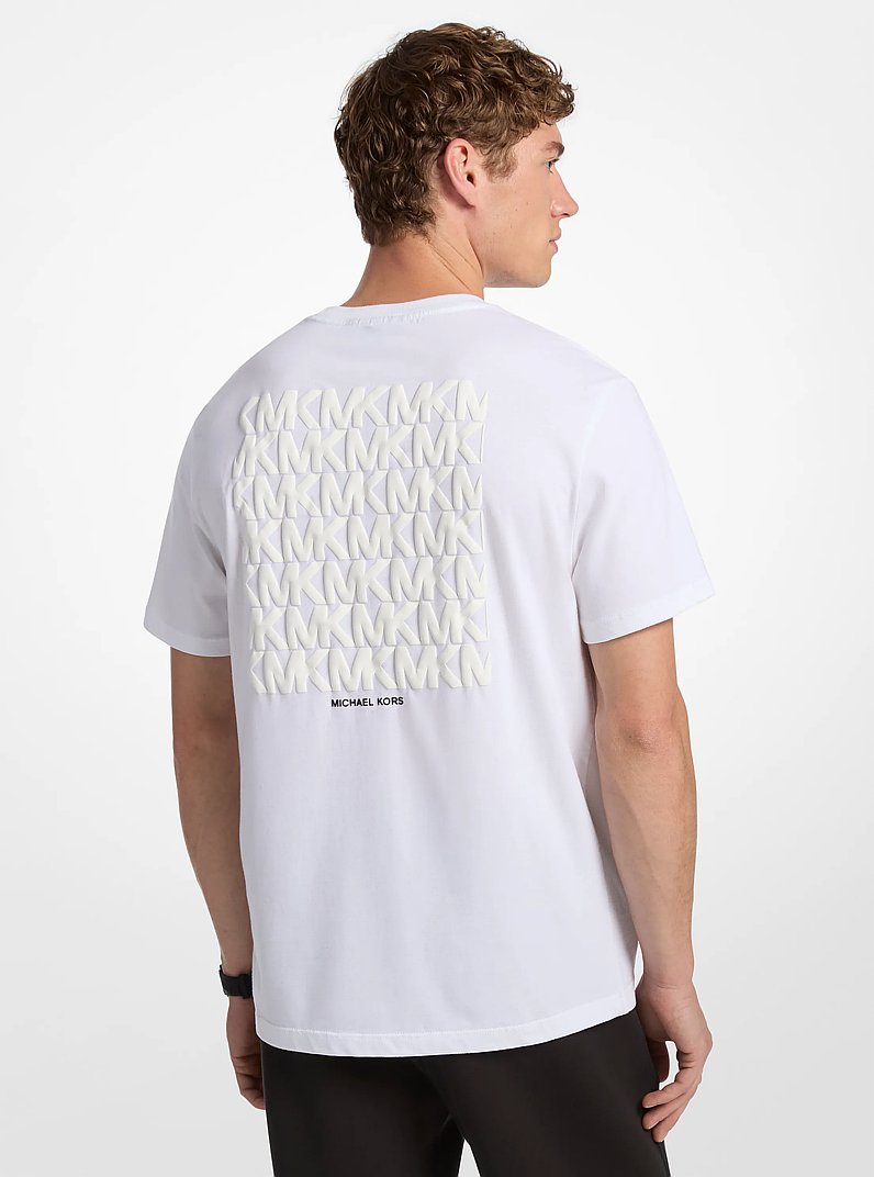 Camiseta de algod&oacute;n con logotipo en relieve in BLANCO | Michael Kors