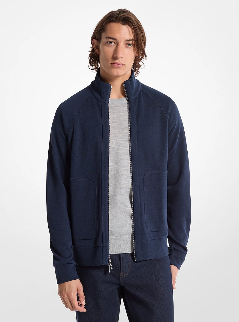 Giacca in maglia di misto cotone a coste in NOTTE | Michael Kors