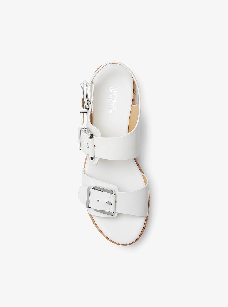 Sandalia Colby de piel con plataforma plana in BLANCO INTENSO | Michael Kors