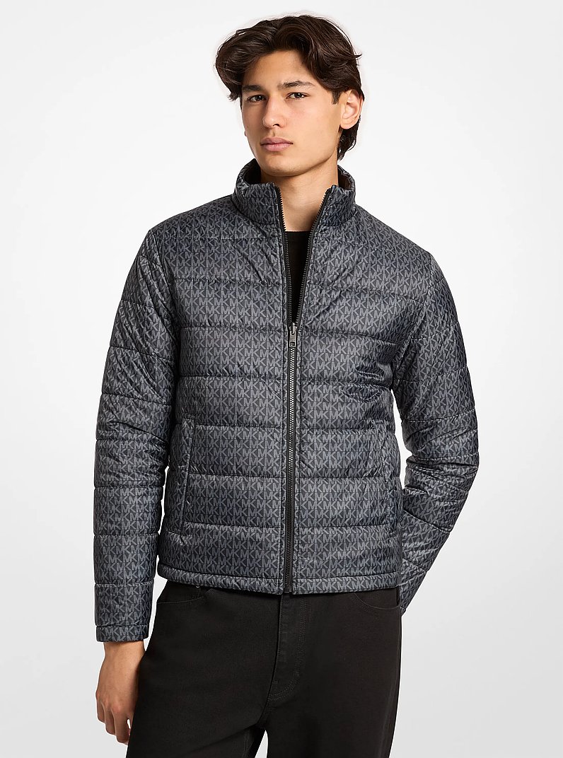 Signature Logo Reversible Jacket in NOIR | Michael Kors