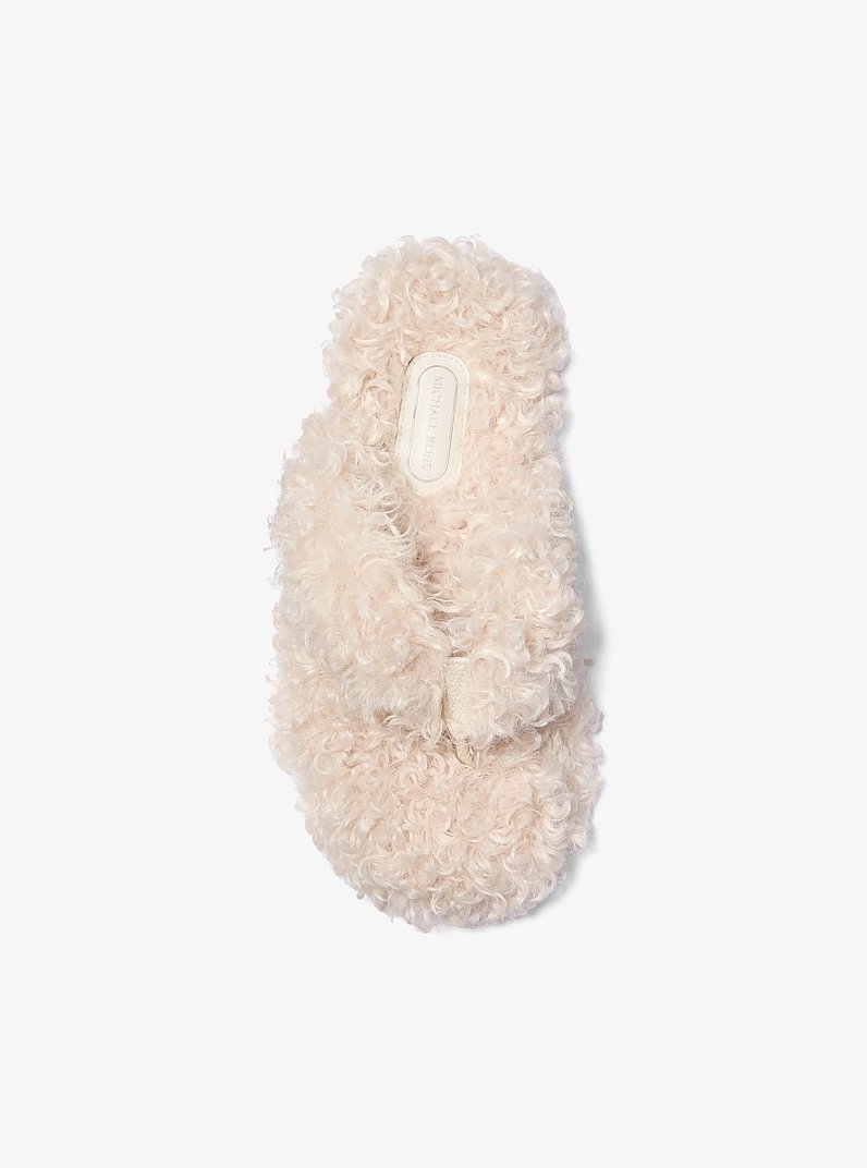 Alani Faux-Fur Flip Flop in NATURAL | Michael Kors