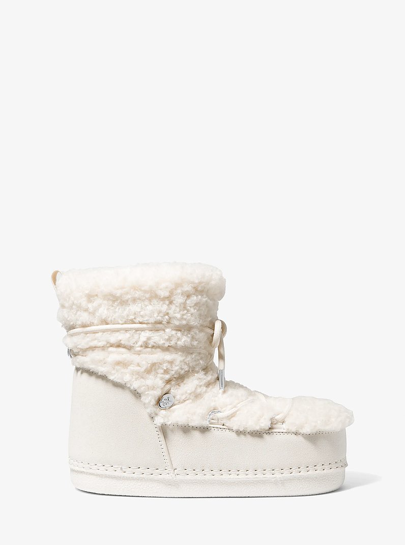 Bota Zelda de sherpa y ante in CREMA NATURAL | Michael Kors
