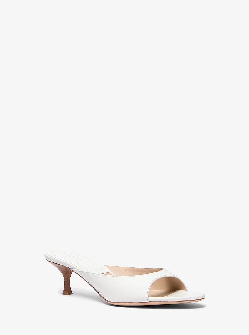 Sandalia de cuero con tal&oacute;n descubierto Arianna in BLANCO INTENSO | Michael Kors