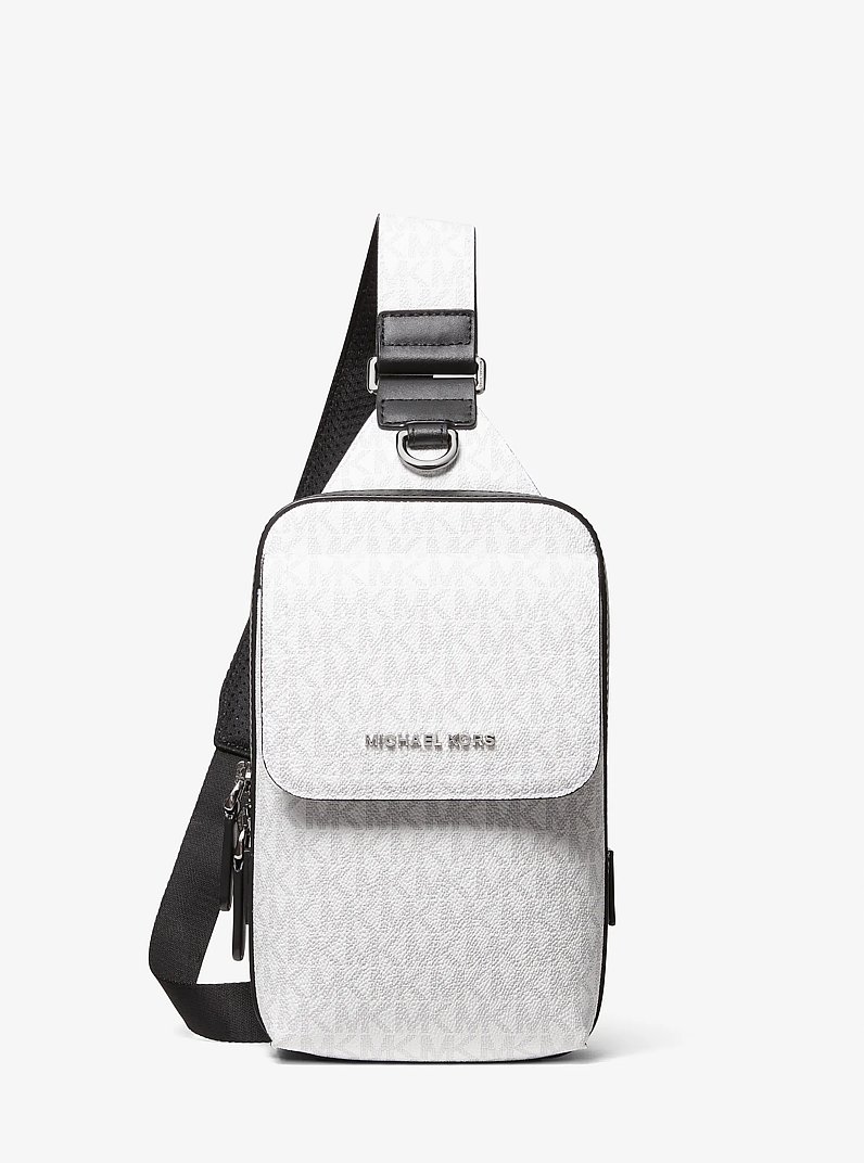 Hudson Signature Logo Sling Pack in BRIGHT WHT | Michael Kors