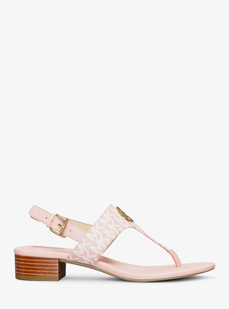 Sandale Hannah &agrave; bride en T et &agrave; logo Signature in ROSE POUDR&Eacute; | Michael Kors