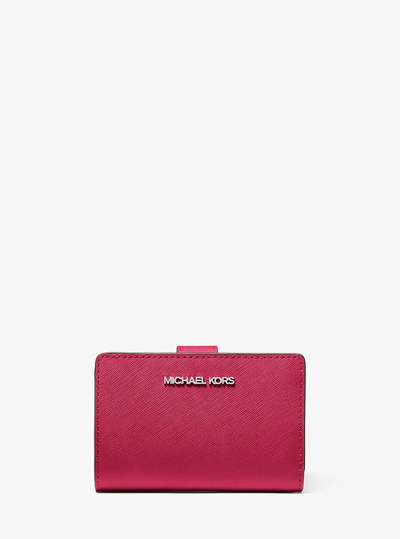 Medium Saffiano Leather Wallet in DK RASPBERRY | Michael Kors