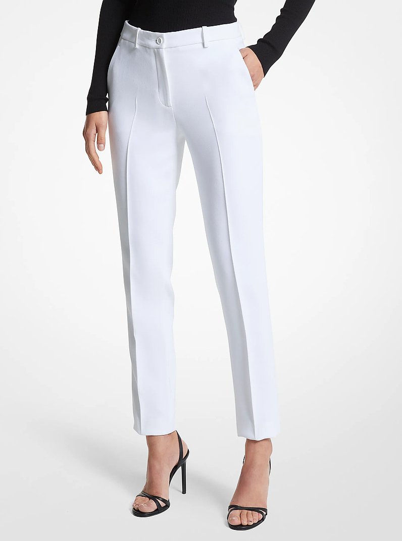 Samantha Double Crepe Sabl&eacute; Pants in OPTIC WHITE | Michael Kors