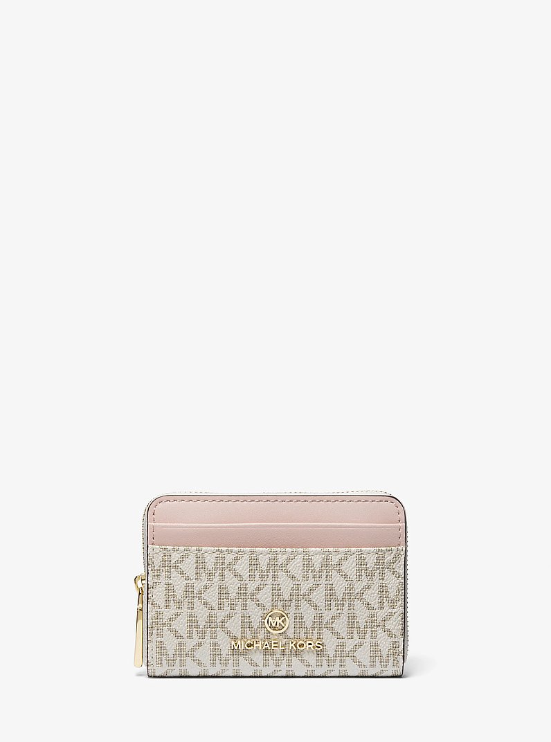 Jet Set Small Logo Wallet in VANILLA/SOFT PINK | Michael Kors