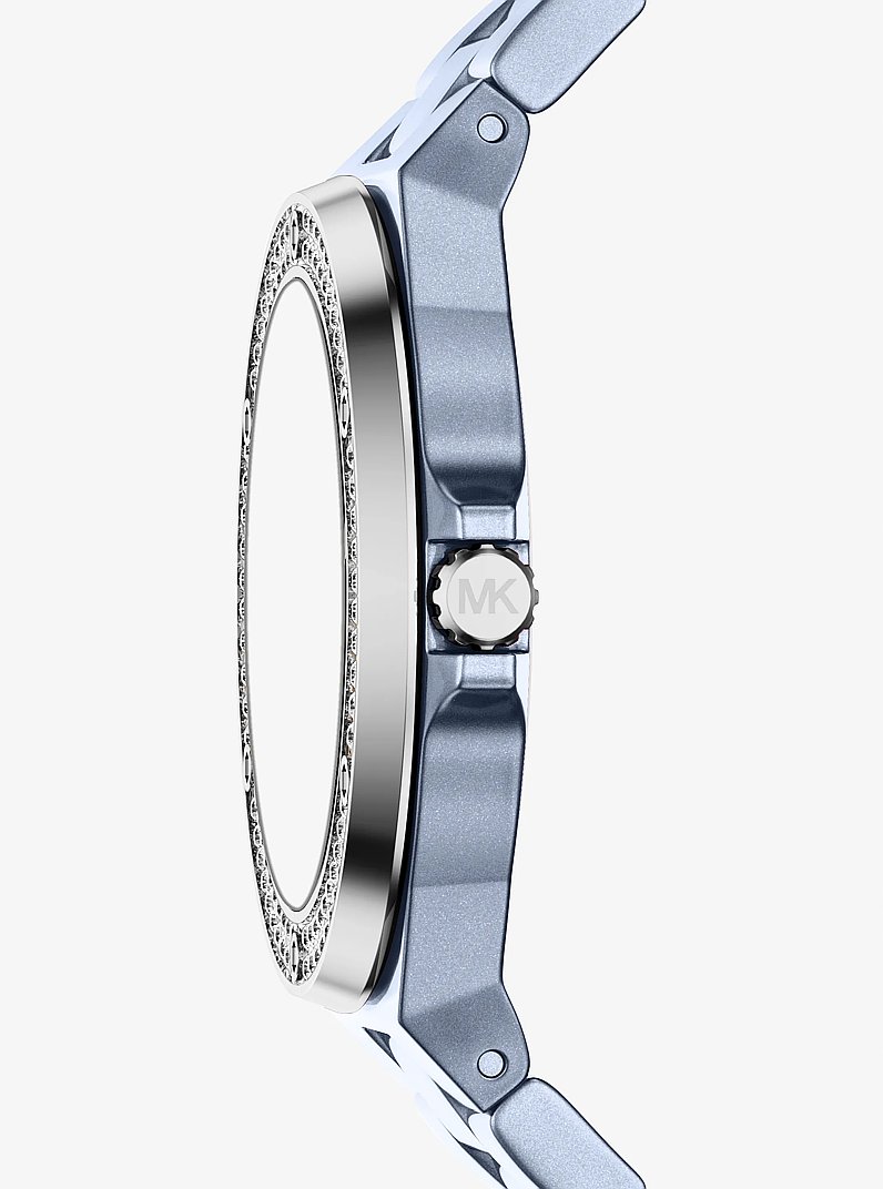 Montre miniature Lennox de ton bleu &agrave; pav&eacute; in ARGENT | Michael Kors