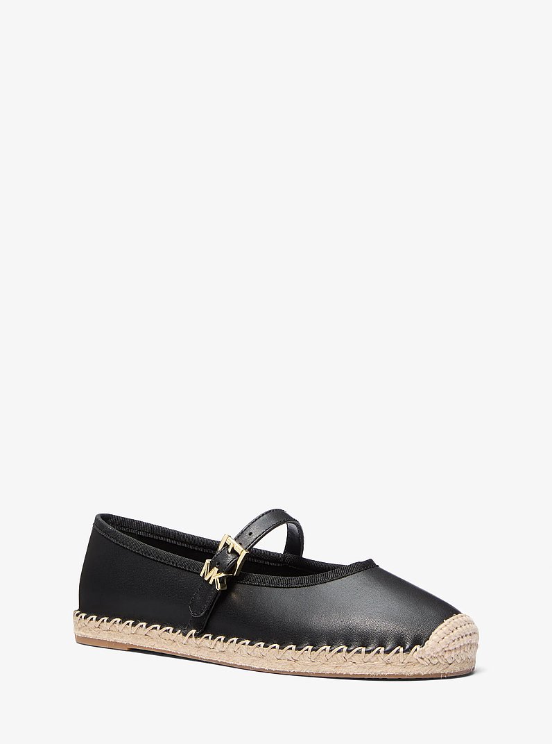 Lynn Leather Ballet Espadrille in BLACK | Michael Kors