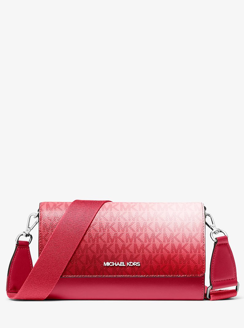 Jet Set Large Ombr&eacute; Signature Logo Crossbody Bag in HIBISCUS MULTI | Michael Kors
