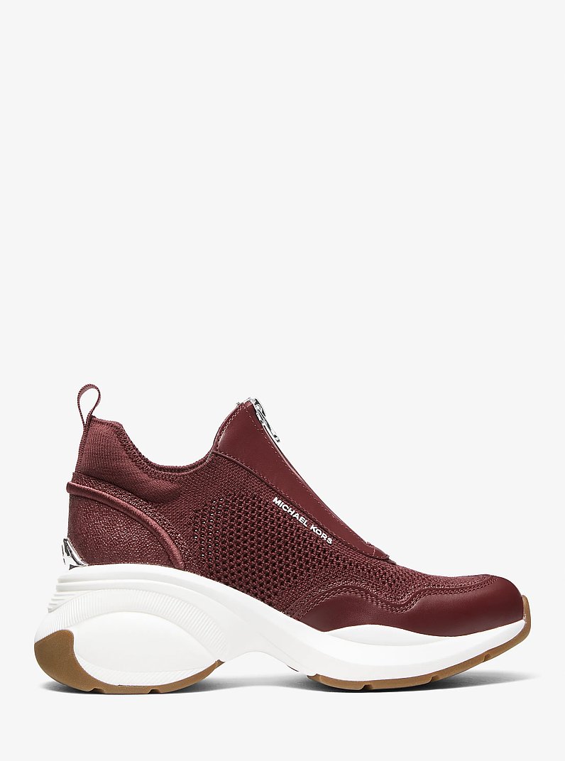 Zuma Mixed-Media Trainer in OXBLOOD | Michael Kors