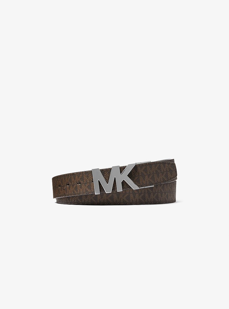 4-in-1-G&uuml;rtel mit Signature-Logomuster in Geschenkbox in BRAUN/SCHWARZ | Michael Kors