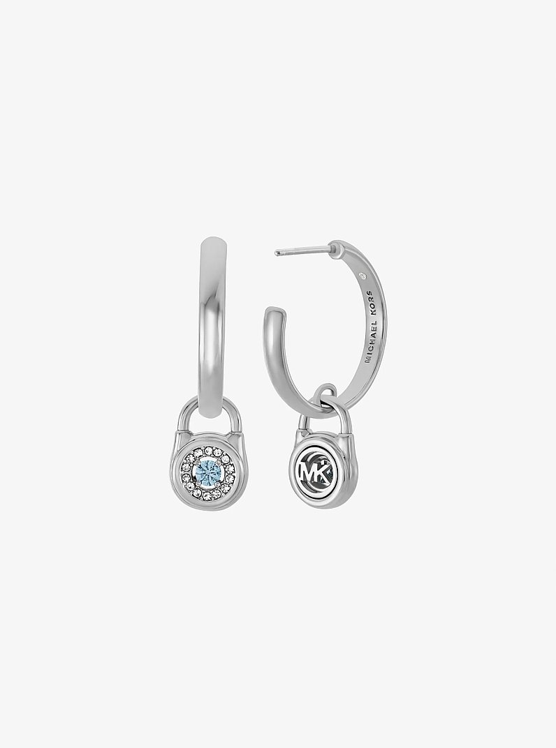 Aretes de aro de candado con incrustaciones in PLATEADO | Michael Kors