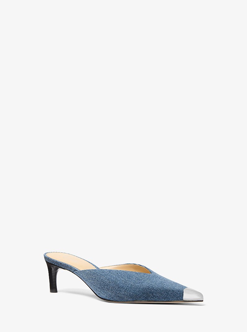 Saboți mule Kasia din denim in ALBASTRU UNION DECOLORAT | Michael Kors