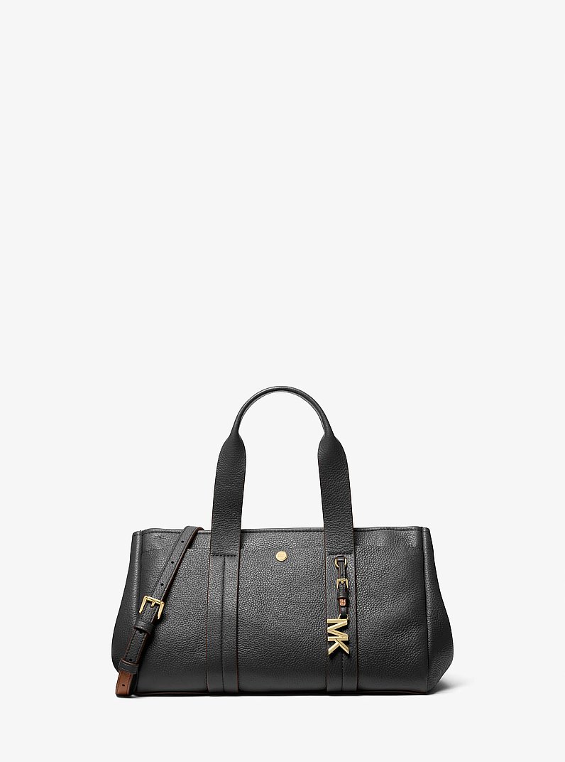 Romee Small Pebbled Leather Satchel in BLACK | Michael Kors