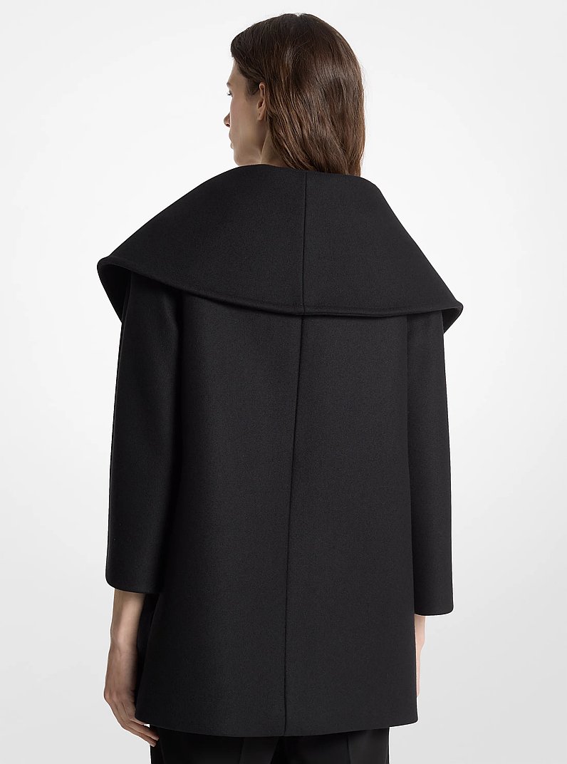 Abrigo marinero en pa&ntilde;o de lana melton in NEGRO | Michael Kors
