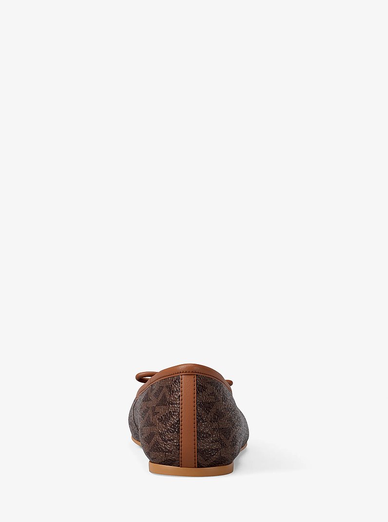 Savannah Signature Logo Ballet Flat in BROWN | Michael Kors
