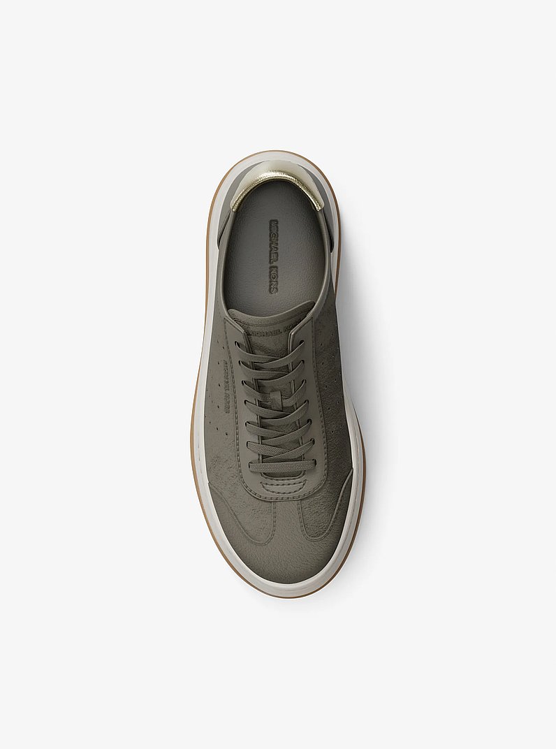 Hayes Leather Platform Sneaker in BIRCH | Michael Kors