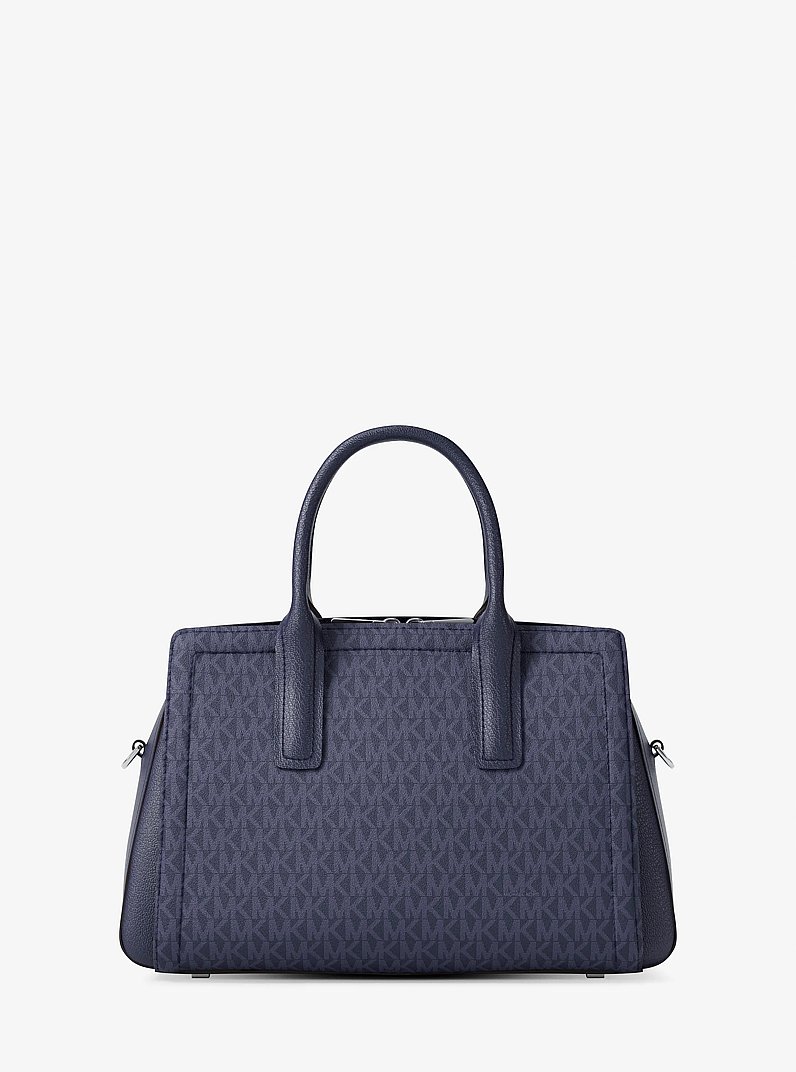 Henkeltasche Laila Medium mit Signature-Logomuster in BLAUGR&Uuml;NES KLEID | Michael Kors