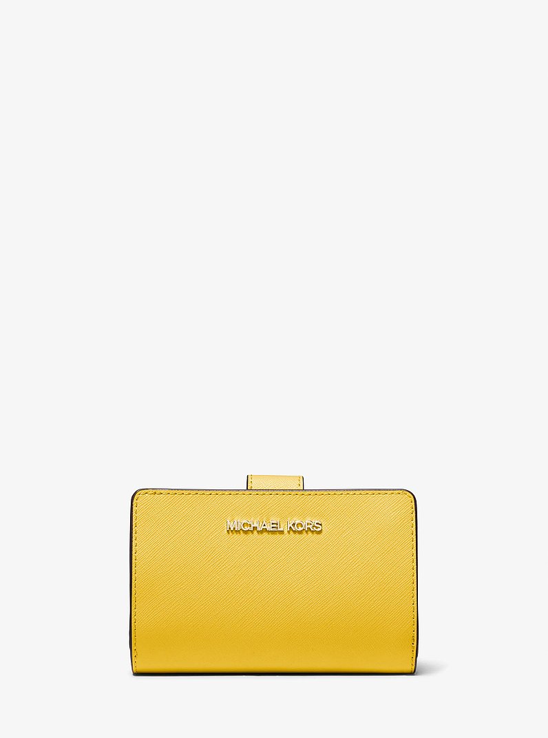 Medium Crossgrain Leather Wallet in GOLDEN YELLOW | Michael Kors