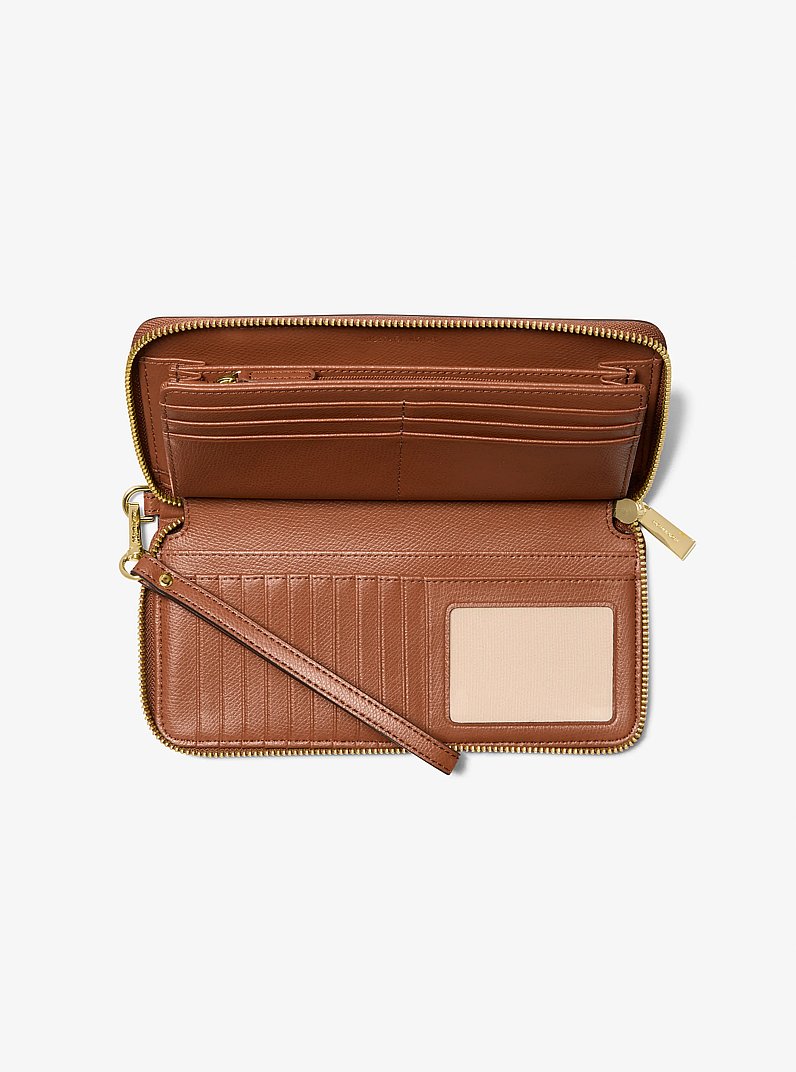 L&auml;ngliche Brieftasche Jet Set Travel Large aus Leder in LUGGAGE | Michael Kors