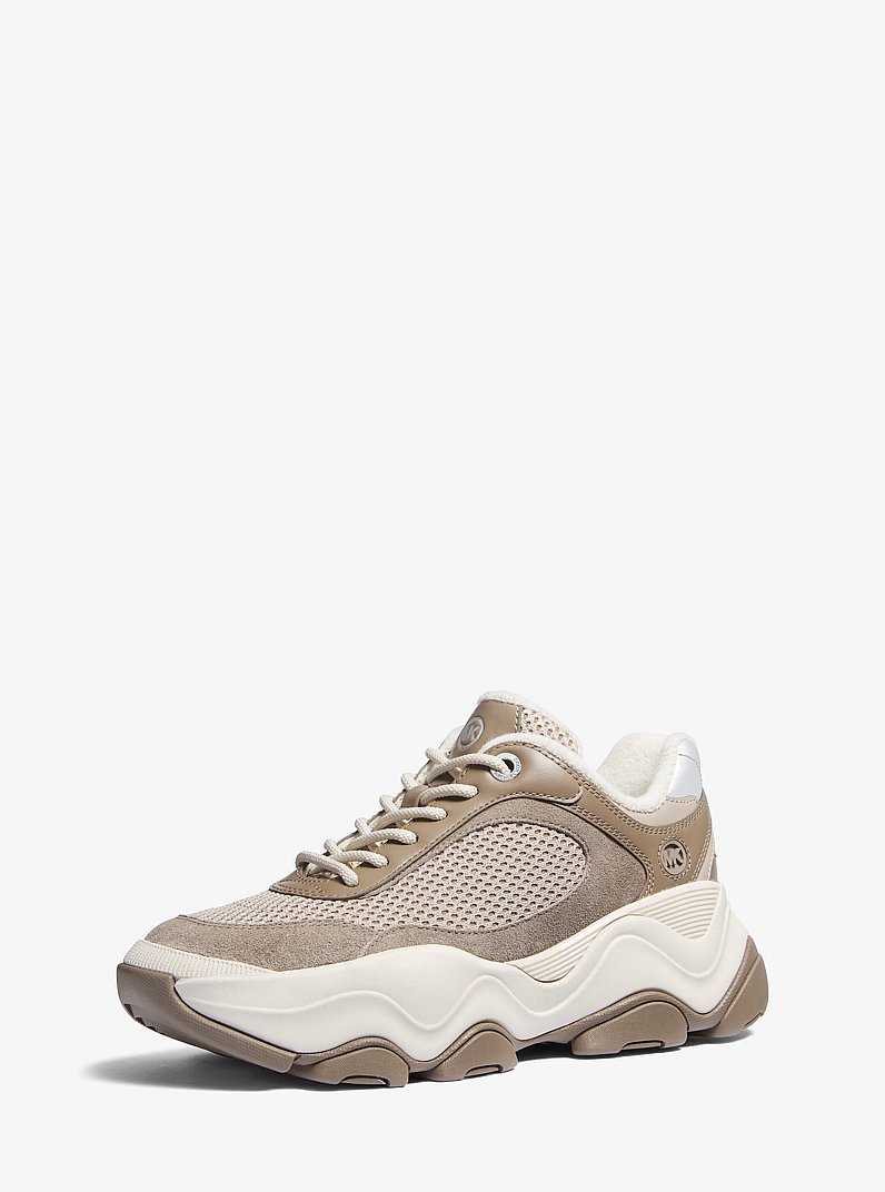 Atlas Mesh and Suede Trainer in BIRCH | Michael Kors
