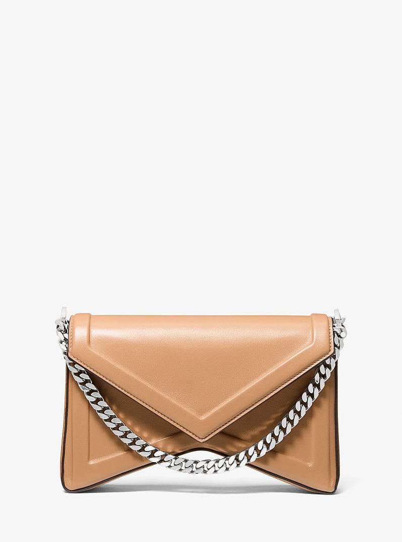 Manhatta Leather Shoulder Bag in SUNTAN | Michael Kors