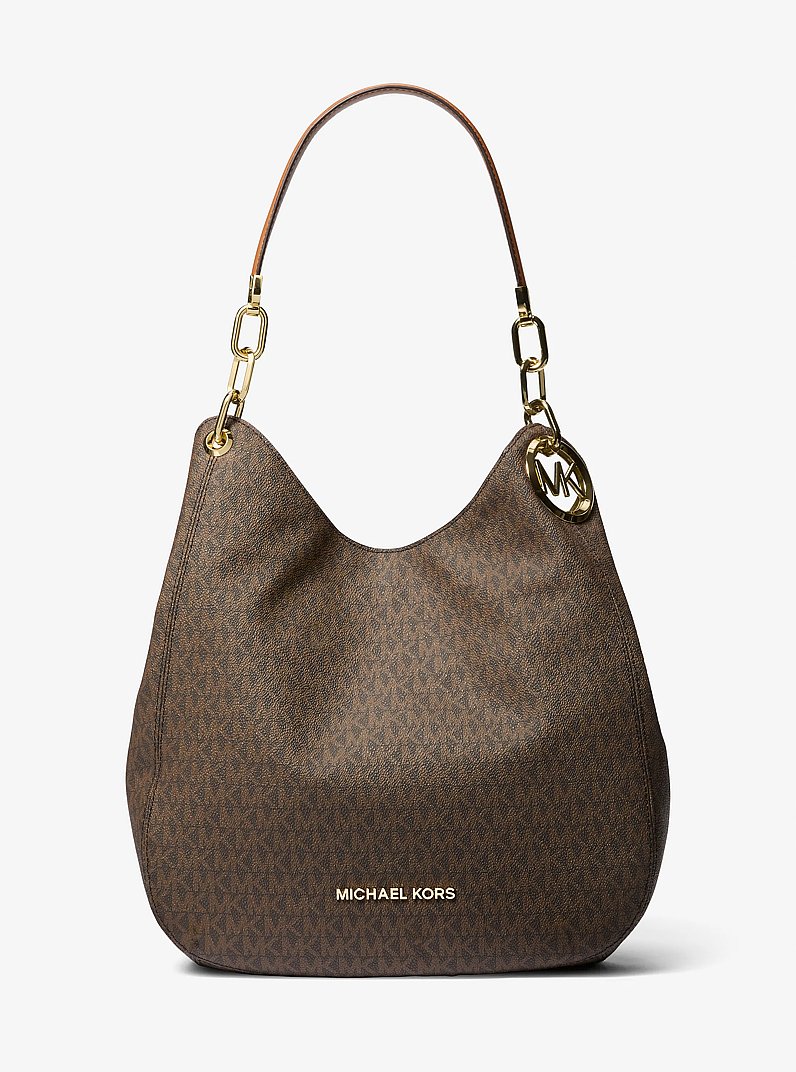 Bolso de hombro Lillie grande con logotipo in MARR&Oacute;N/BELLOTA | Michael Kors