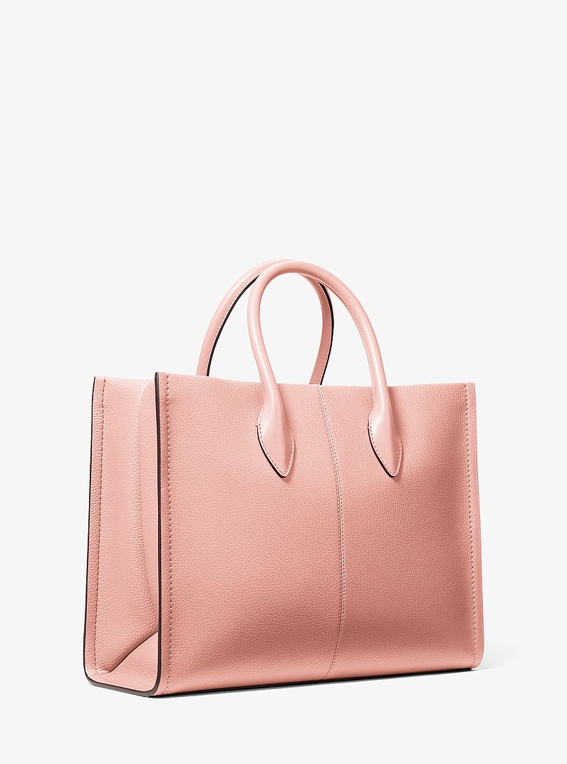 Mirella Medium Pebbled Leather Tote Bag in POWDER BLUSH | Michael Kors