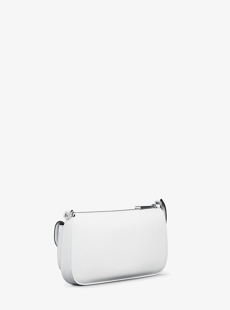 Zoe Small Pebbled Leather Pochette in OPTIC WHITE | Michael Kors