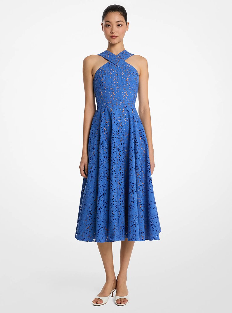 Cotton Eyelet Halter Dress