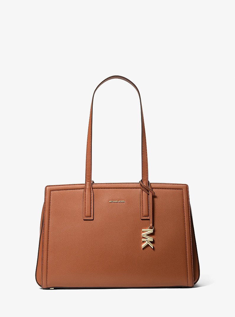 Bolso tote Laila mediano de piel in LUGGAGE | Michael Kors