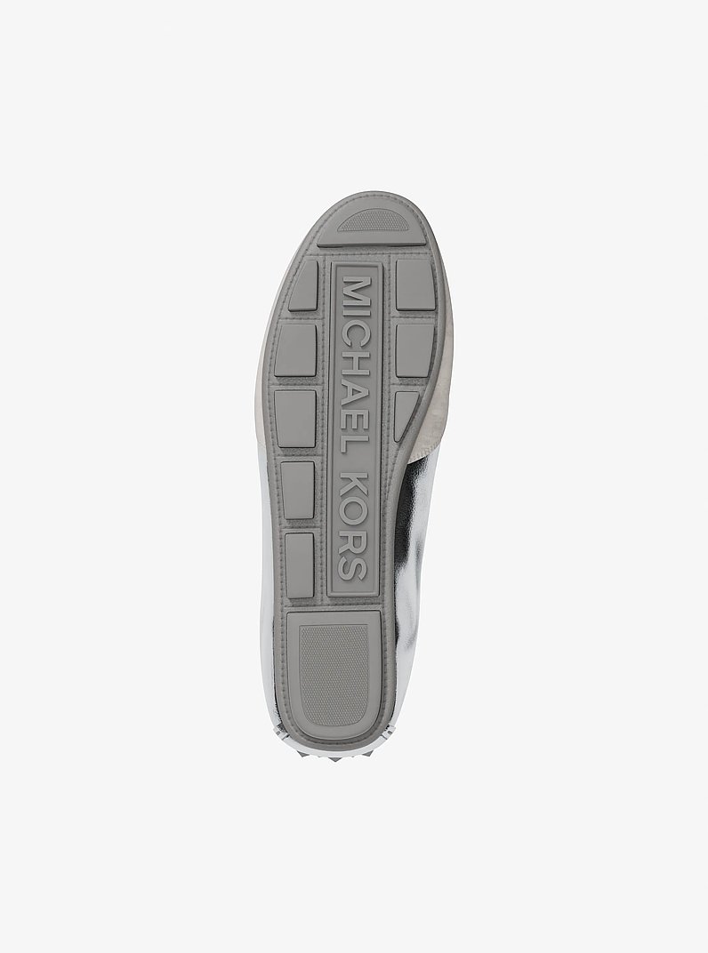 Espadrille Susie en cuir m&eacute;tallis&eacute; in ARGENT | Michael Kors