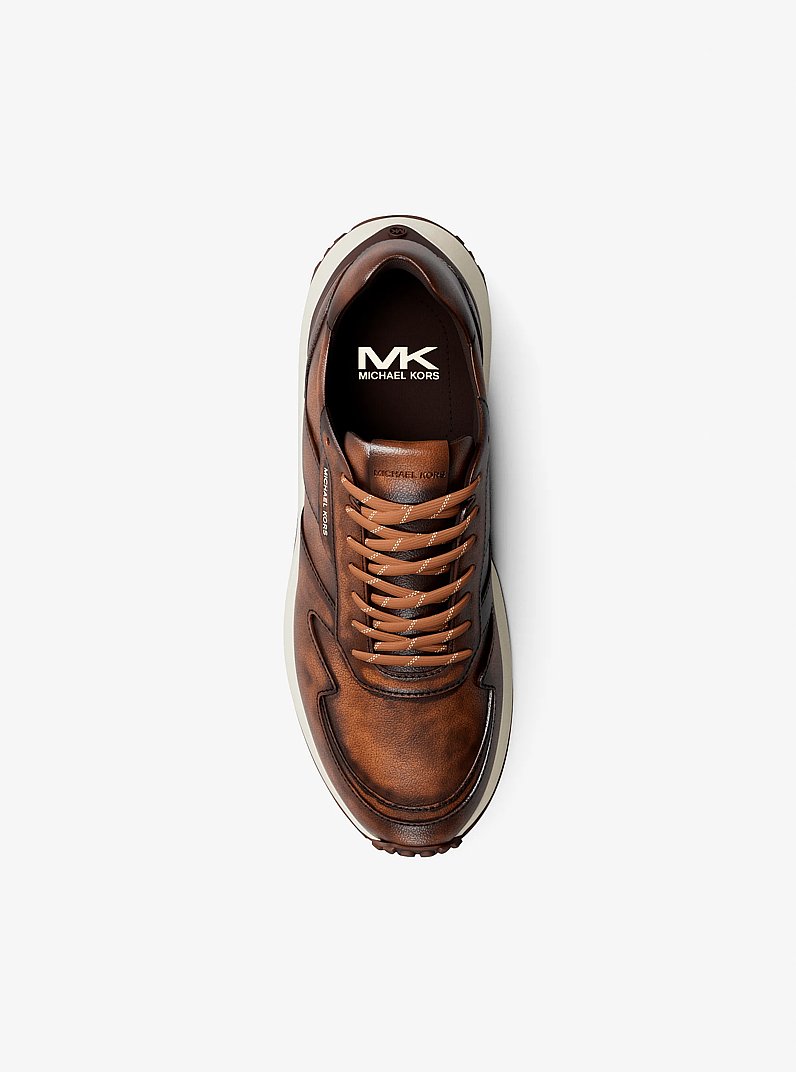 Dax Burnished Trainer in CHOCOLATE | Michael Kors