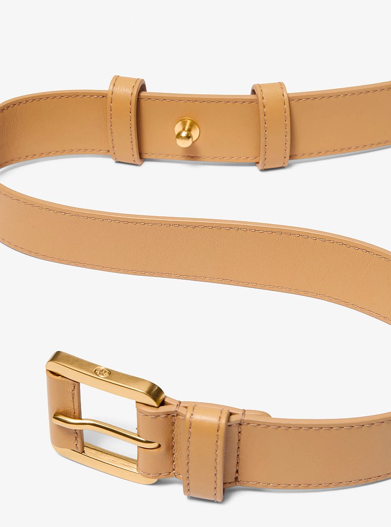 Kaitlin Leather Trouser Belt in CASHEW | Michael Kors