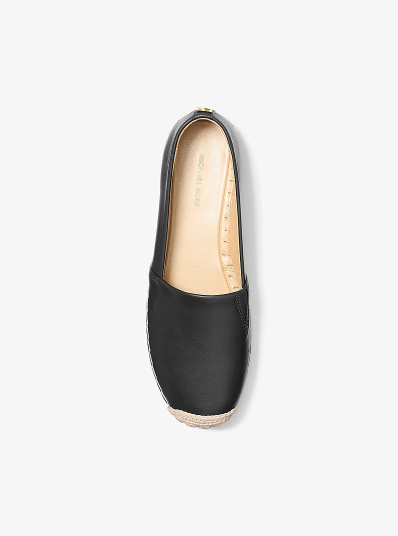 Lynn Leather Platform Espadrille in BLACK | Michael Kors