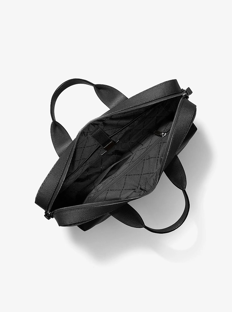 Pacey Medium Signature Logo Pocket Briefcase in BLACK | Michael Kors