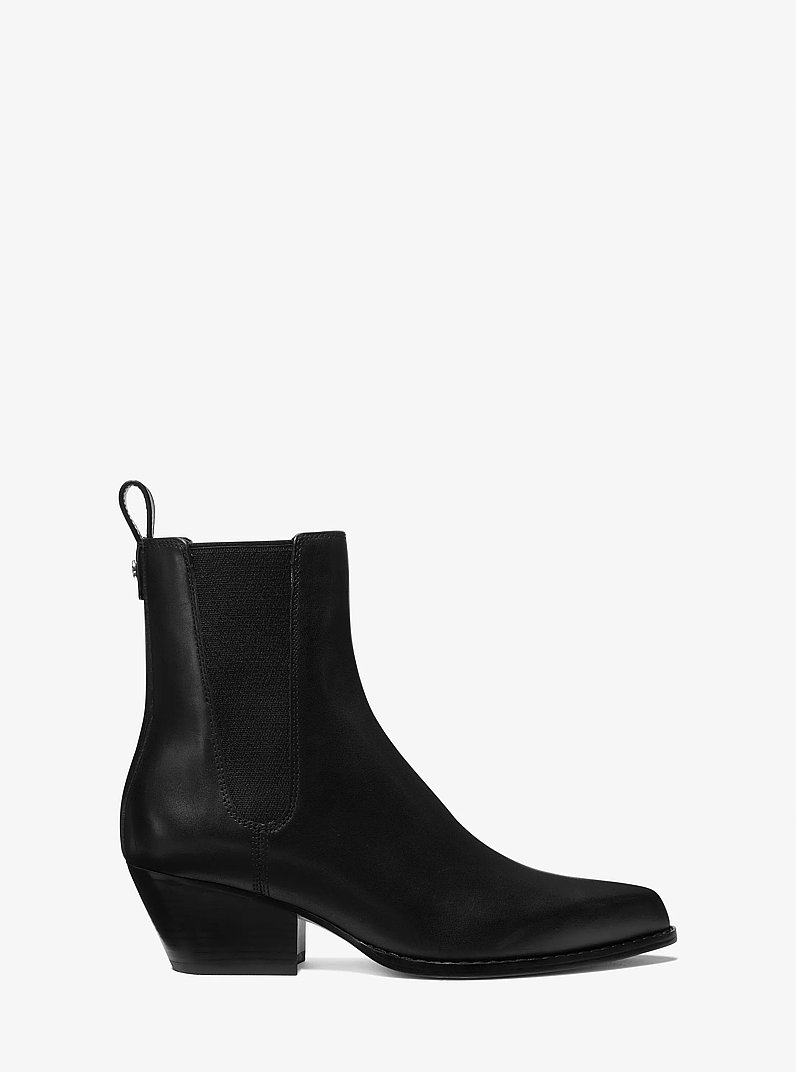 Kinlee Leather Ankle Boot in BLACK | Michael Kors