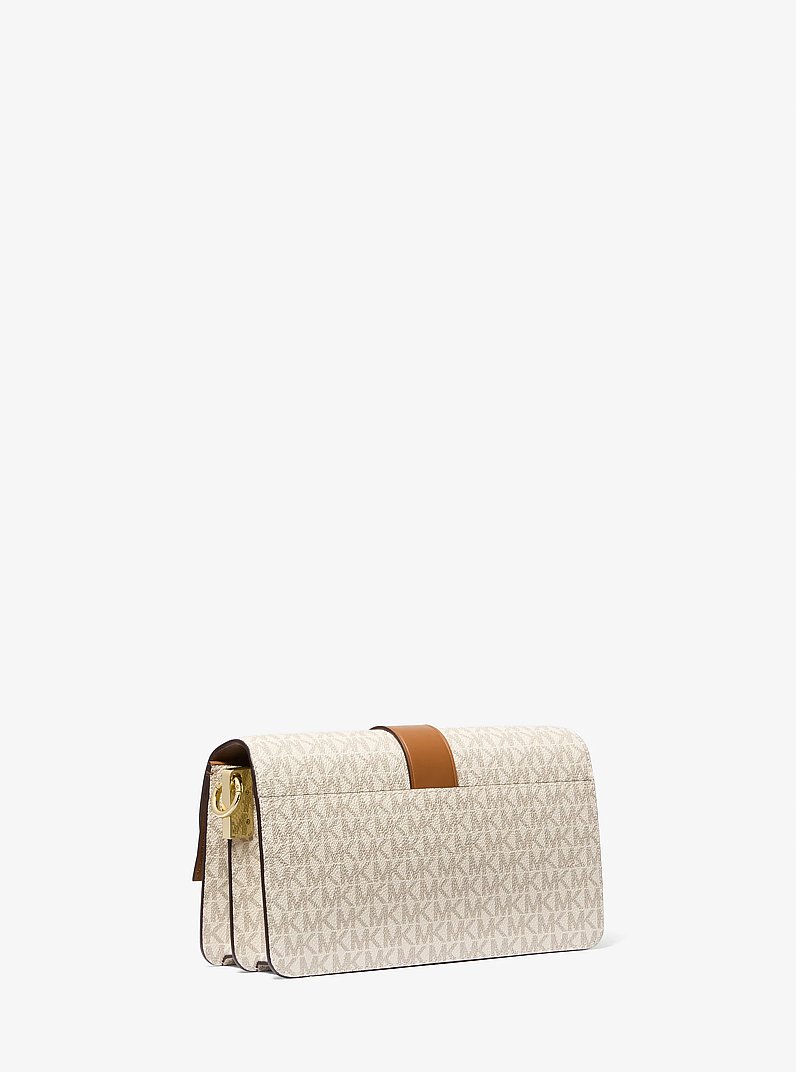 MICHAELKORS GREENWICH オプティックホワイト/ローズゴールド AUTHENTIC Michael Kors Greenwich Small Flap Crossbody Optic White