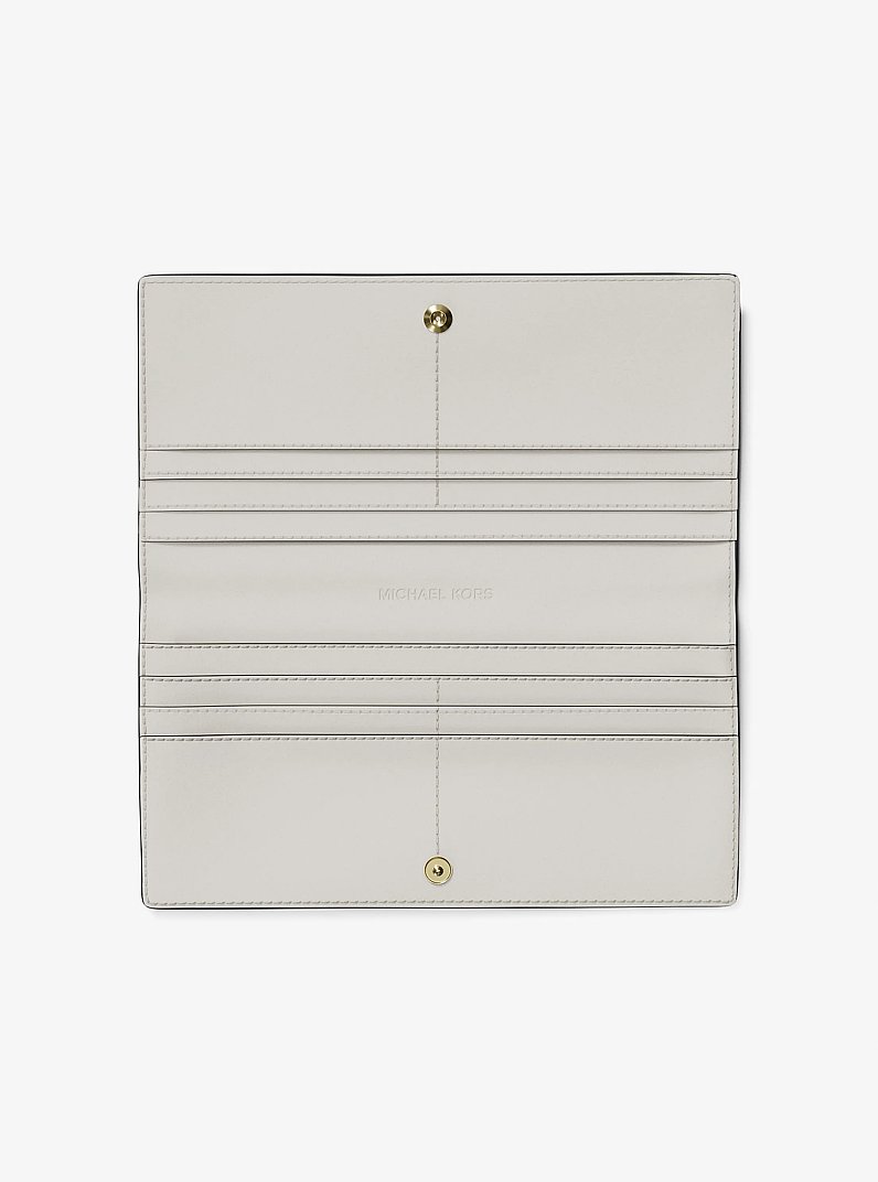 Carson Large Pebbled Leather Wallet in CREMA CLARO | Michael Kors