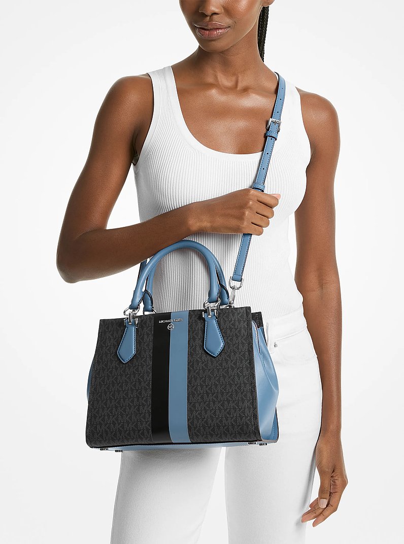 Marilyn Medium Signature Logo Stripe Satchel | Michael Kors [US]