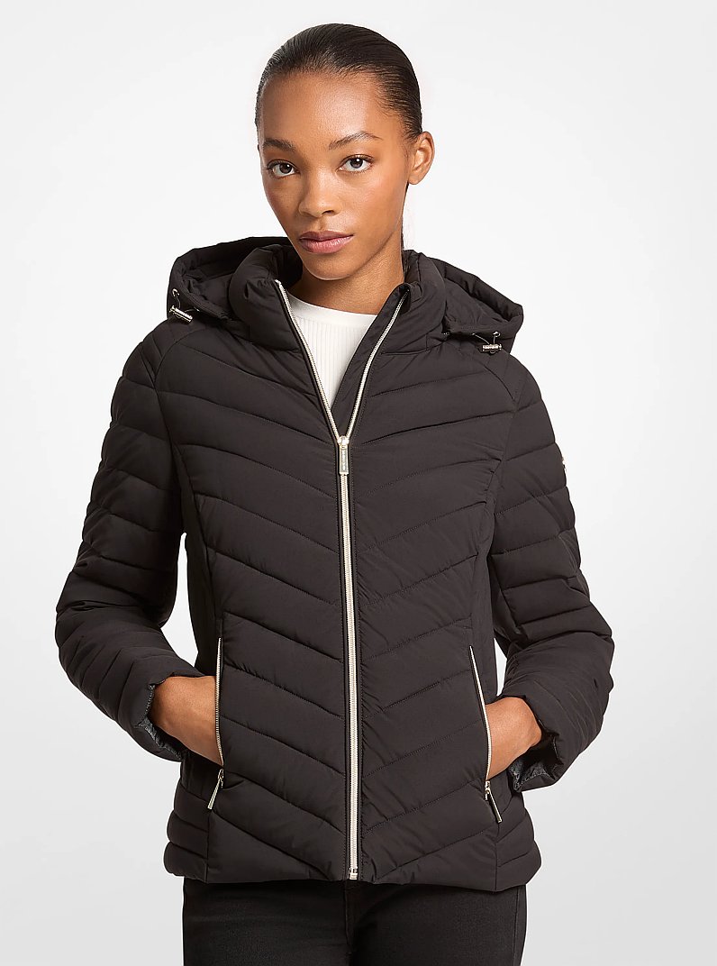 Chevron Quilted Jacket in BLACK | Michael Kors