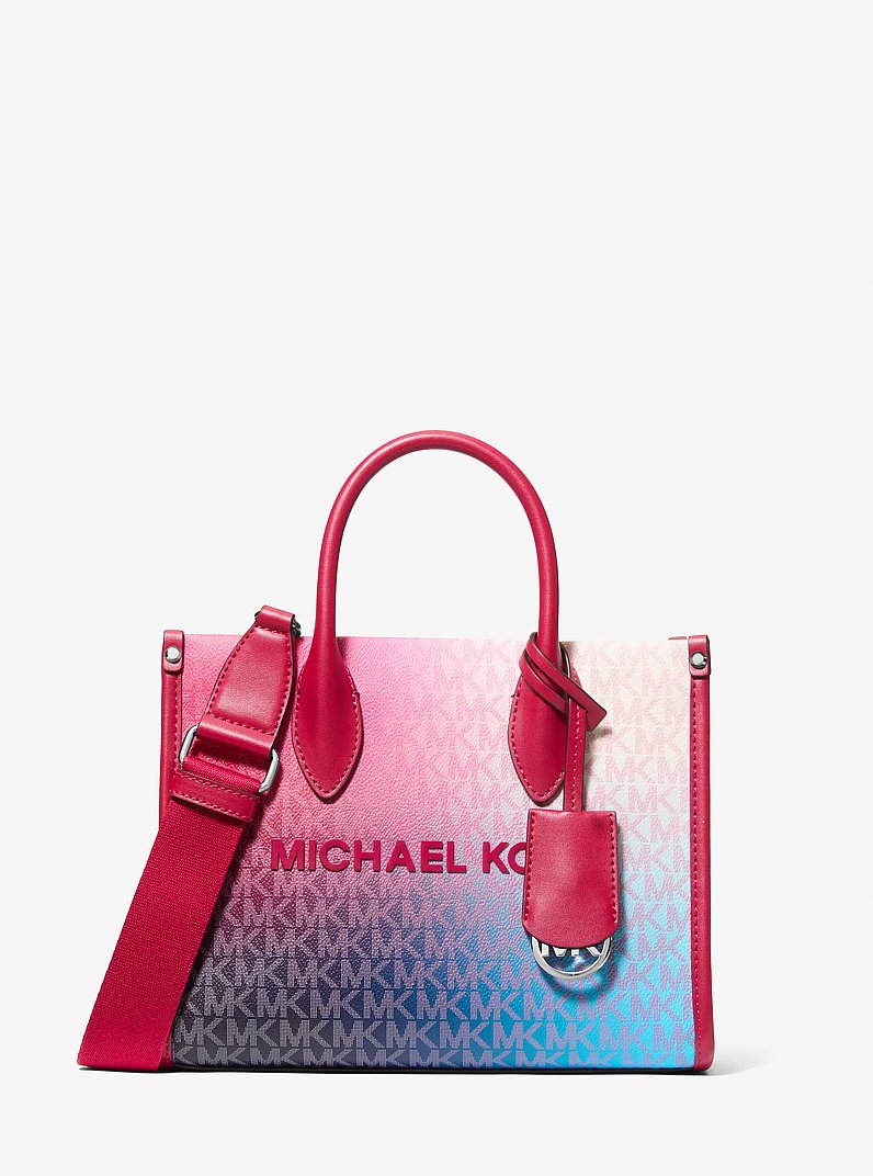 Mirella Small Ombr&eacute; Signature Logo Crossbody Bag in DARK RASPBERRY MULTI | Michael Kors
