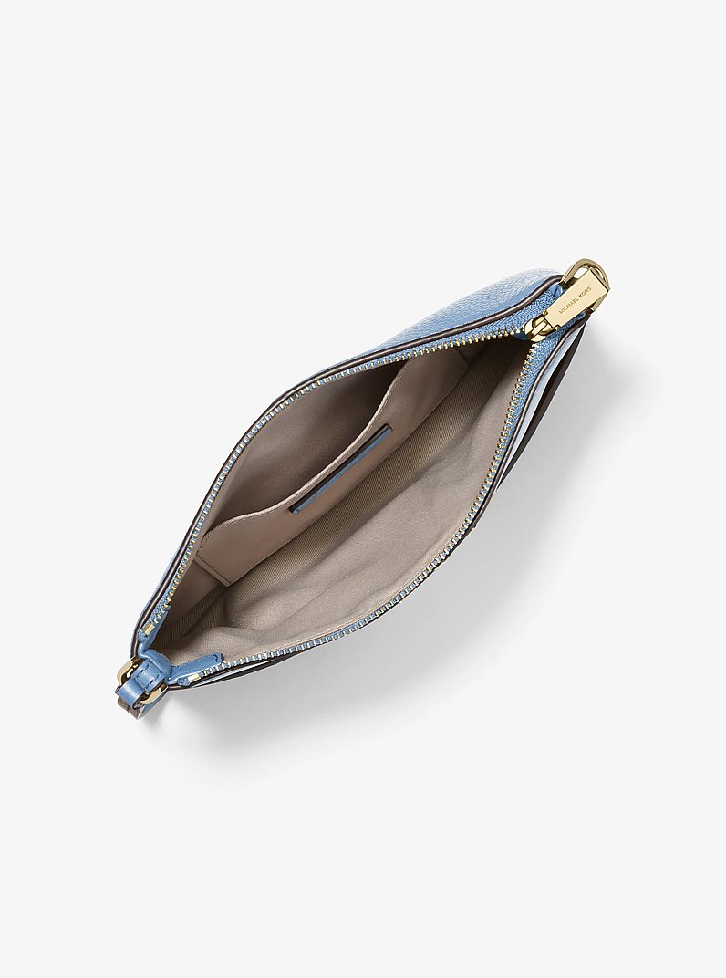 Jet Set Medium Pebbled Leather Wristlet in FRENCH BLUE | Michael Kors