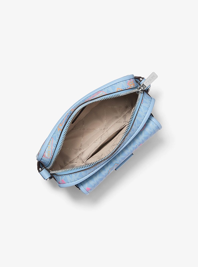 Bradshaw Extra-Small Embellished Signature Logo Camera Crossbody Bag in LIGHT SKY | Michael Kors