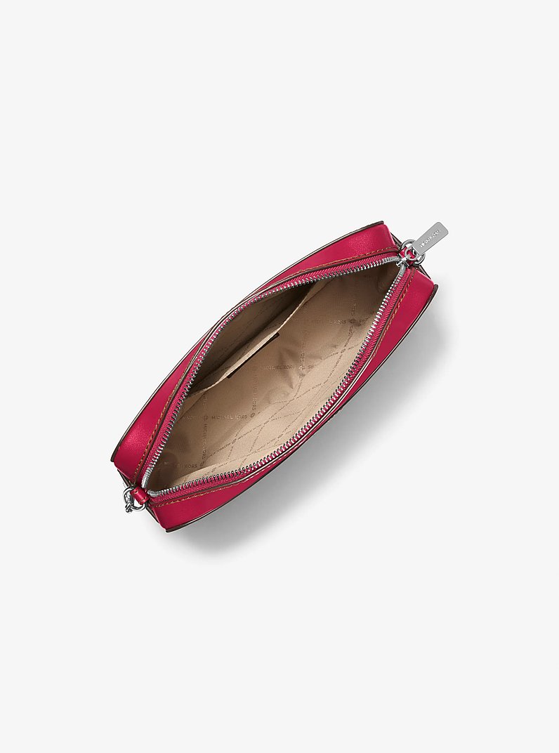 Jet Set Large Woven Crossbody Bag in DK RASPBERRY | Michael Kors